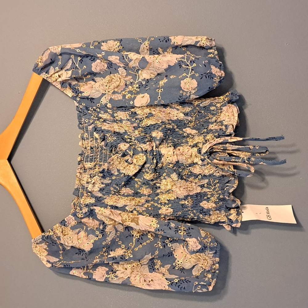 Cropped Shirred Top